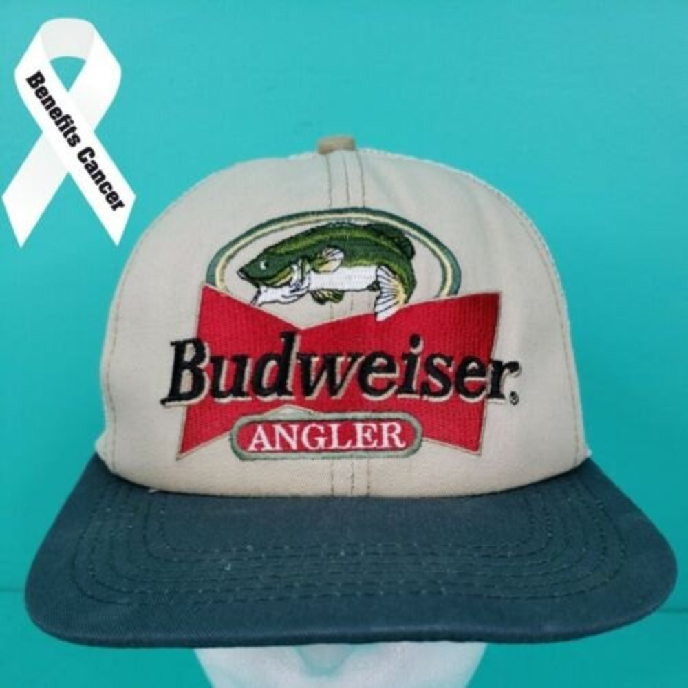 VTG Budweiser Bass Pro Angler Trucker Hat Mess snapback